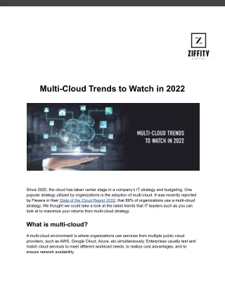 Multi-Cloud Trends to Watch in 2022