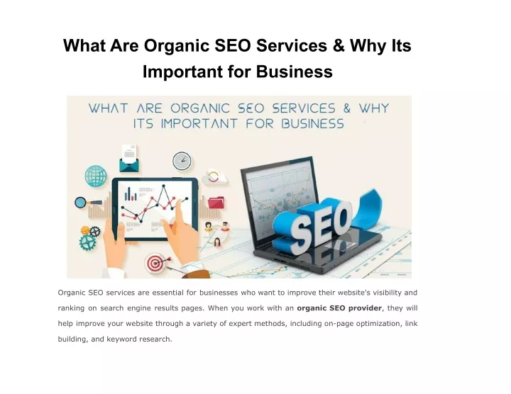 what are organic seo services why its important