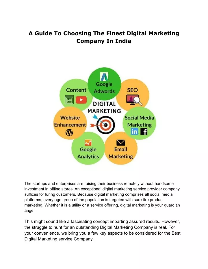 a guide to choosing the finest digital marketing