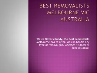 Best Removalists Melbourne VIC Australia