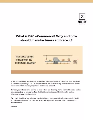 What is D2C eCommerce_ Why and how should manufacturers embrace it_