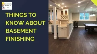 Things to Know About Basement Finishing