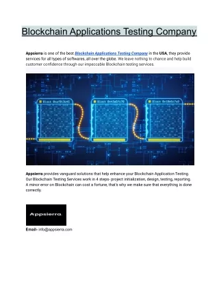 blockchain applications testing company