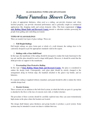 GLASS RAILINGS TYPES AND ADVANTAGES