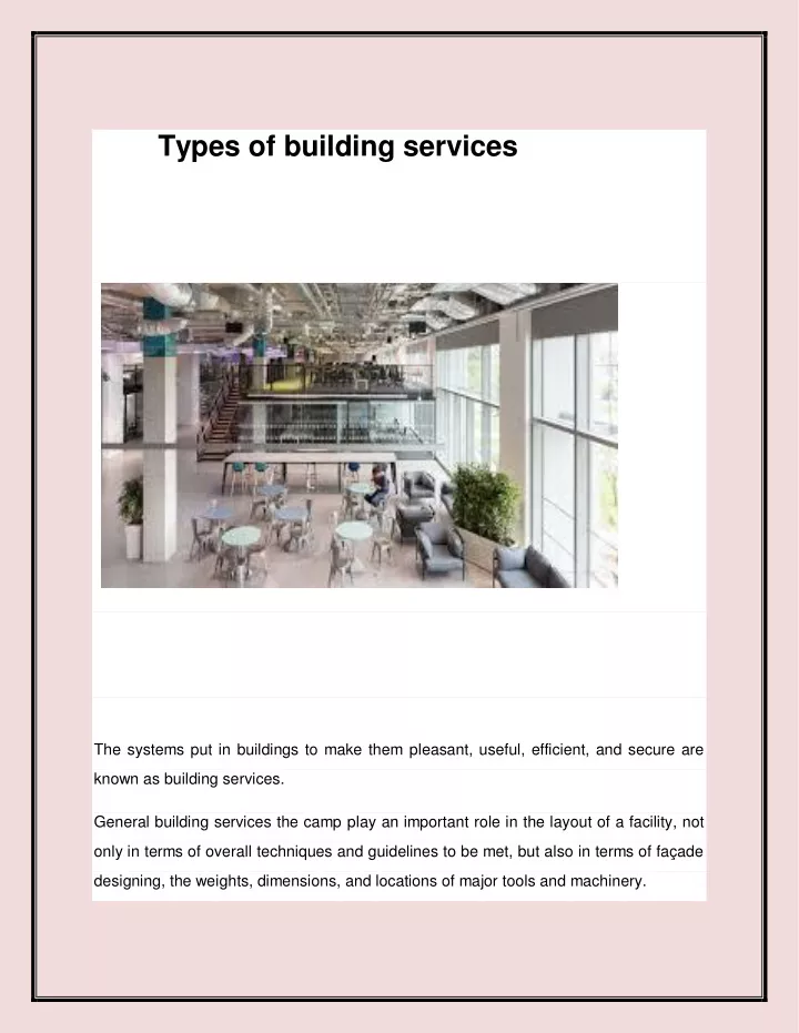 types of building services