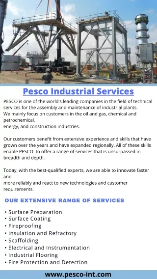 PESCO | Industrial Services | API 650 Tanks | ASME Boiler | Prefab Manufacturers