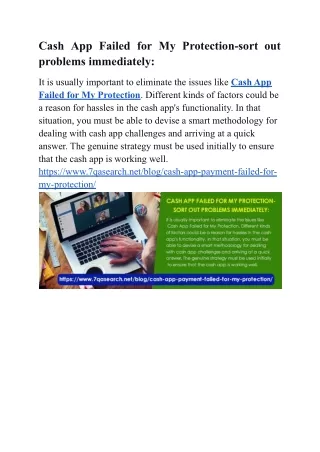 Cash App Failed for My Protection-sort out problems immediately: