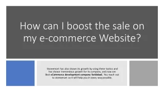 how can i boost the sale on my e commerce website