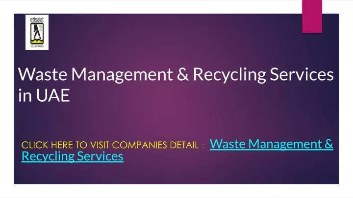 waste management recycling services in uae