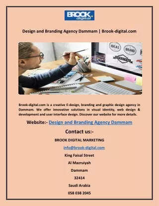 Design and Branding Agency Dammam | Brook-digital.com