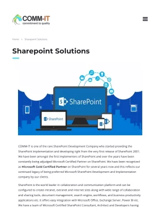 Sharepoint Solutions | Sharepoint Development Services | COMM-IT