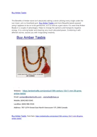 Buy Amber Tasbis