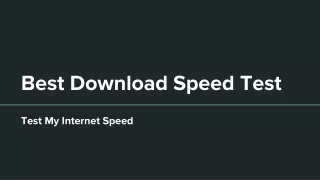 Best Download Speed Test