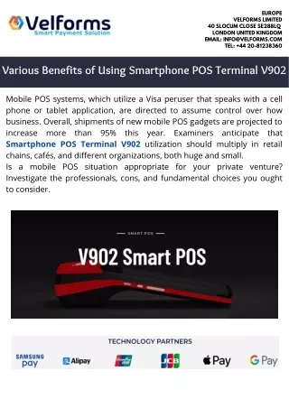 Various Benefits of Using Smartphone POS Terminal V902