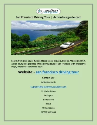 san francisco driving tour actiontourguide com