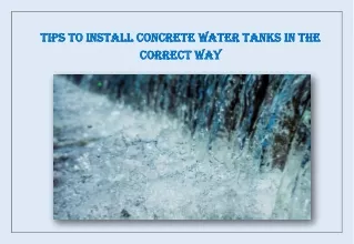 PDF: Tips To Install Concrete Water Tanks In The Correct Way