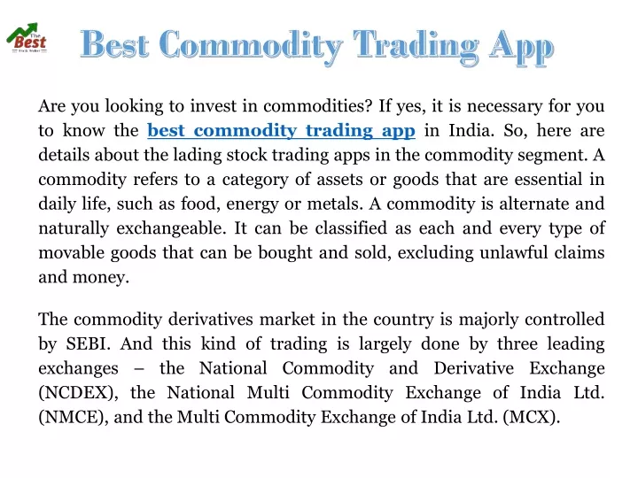 are you looking to invest in commodities