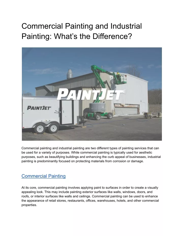 commercial painting and industrial painting what