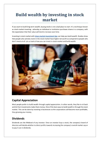 build wealth by investing in stock market