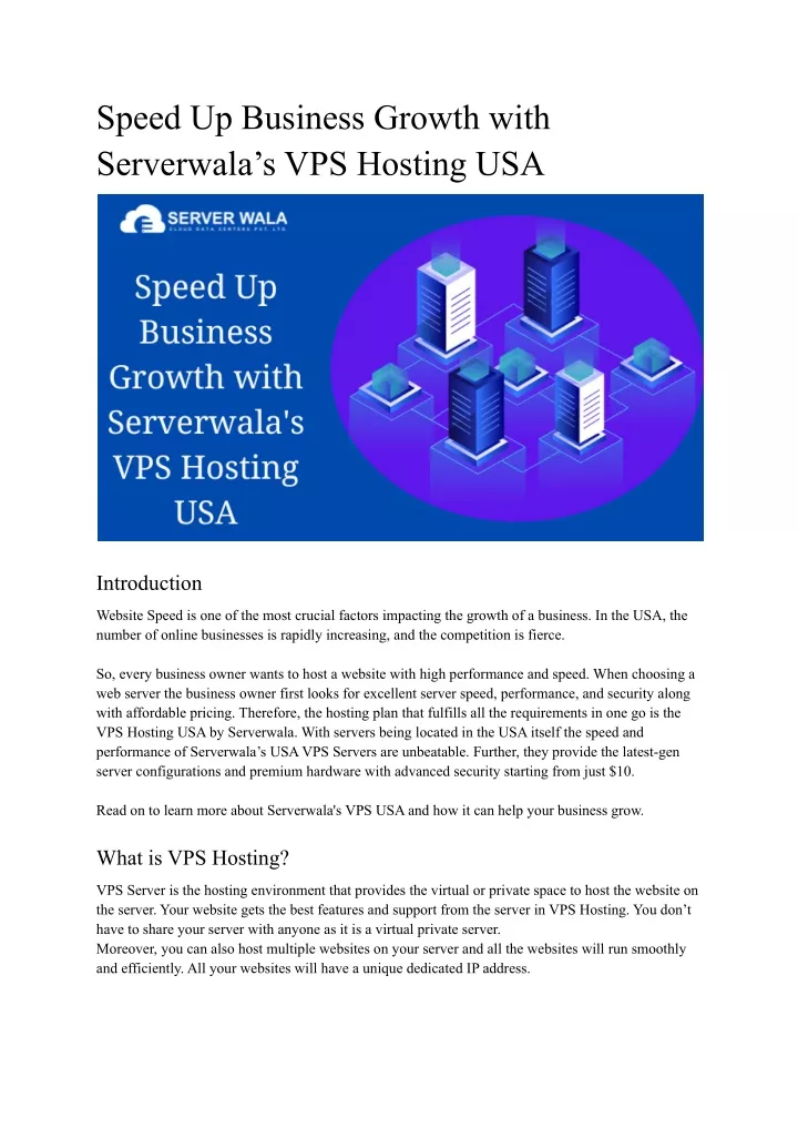 speed up business growth with serverwala