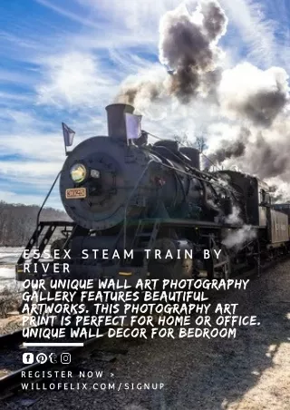 Visit at Fine Art Photography Gallery to Get Essex Steam Train by River