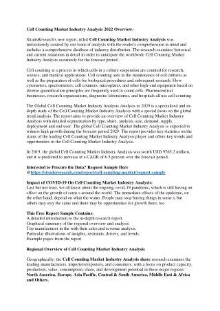 cell counting market industry analysis 2022