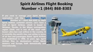 Spirit Airlines Flight Booking Number