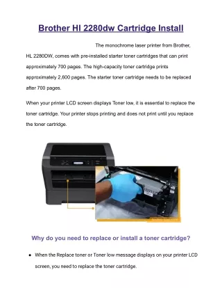 brother hl 2280dw cartridge install