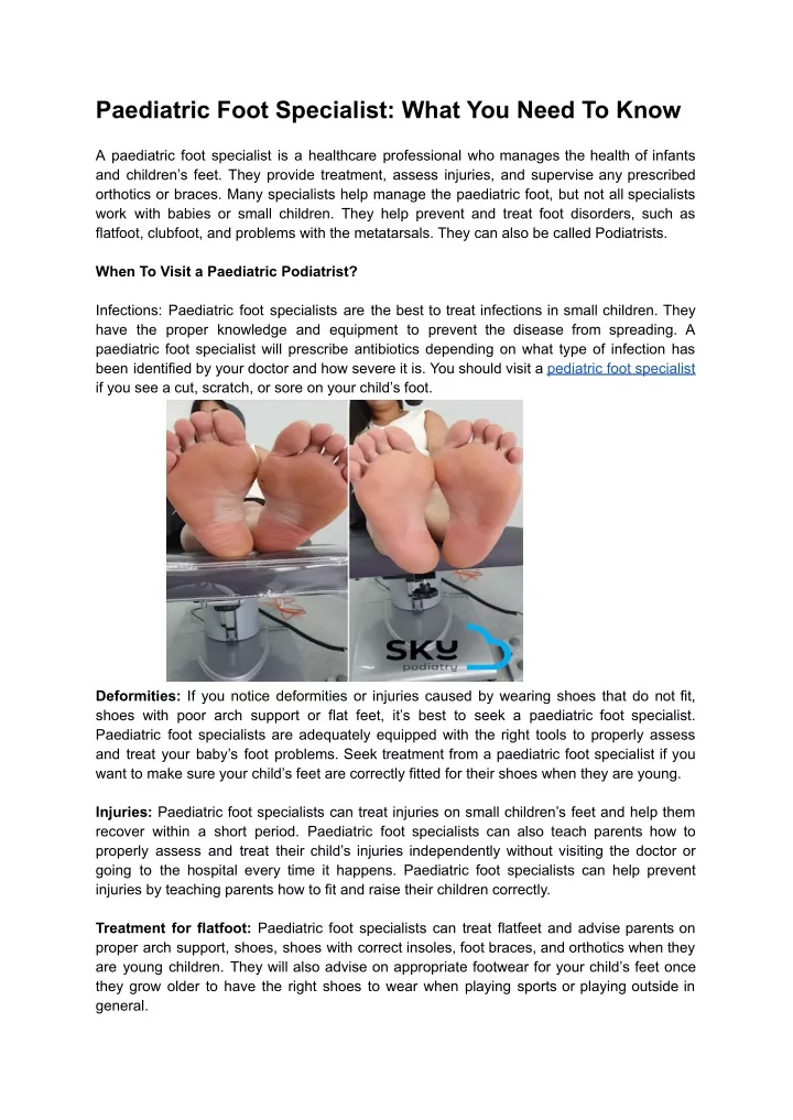 paediatric foot specialist what you need to know