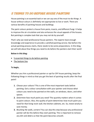 5 things to do before house painting