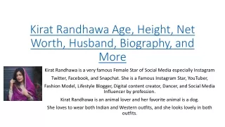 Kirat Randhawa Age, Height, Net Worth