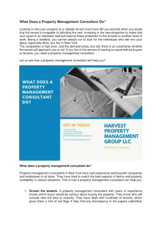 What Does a Property Management Consultant Do?