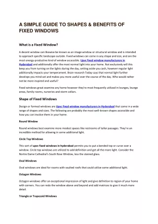 a simple guide to shapes benefits of fixed windows
