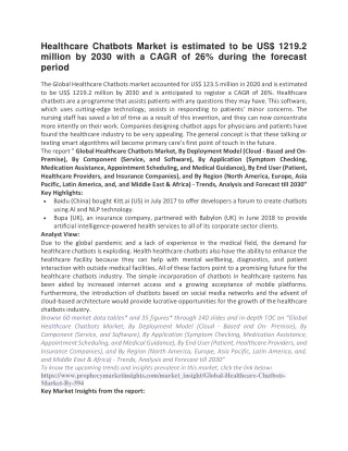 healthcare chatbots market is estimated
