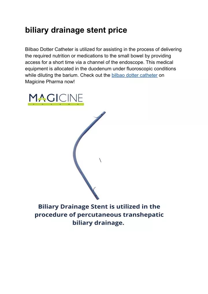 biliary drainage stent price