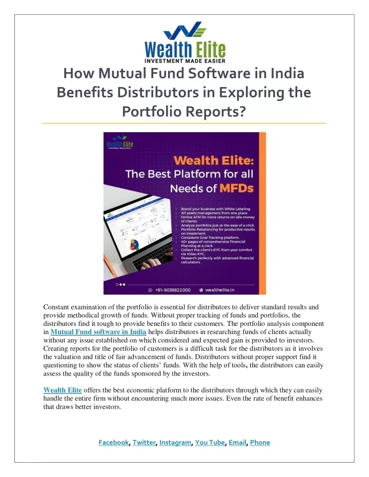 how mutual fund software in india benefits