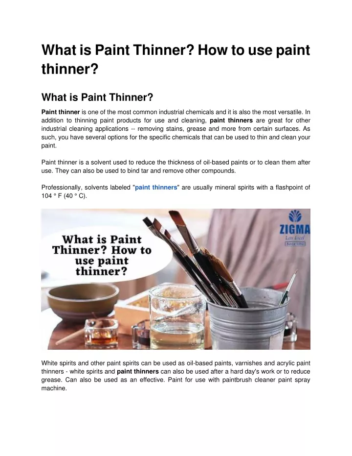 what is paint thinner how to use paint thinner