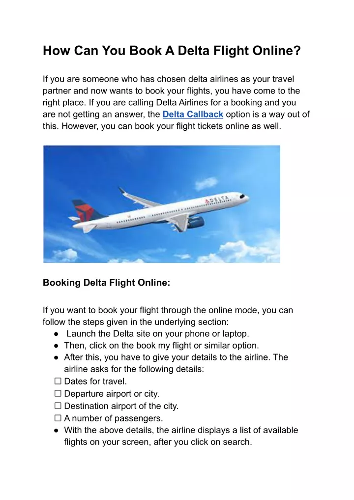 how can you book a delta flight online