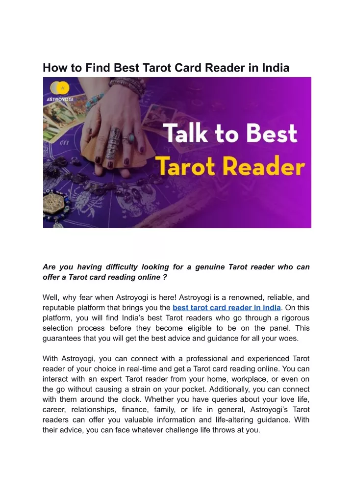 how to find best tarot card reader in india