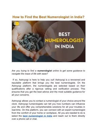 how to find the best numerologist in india