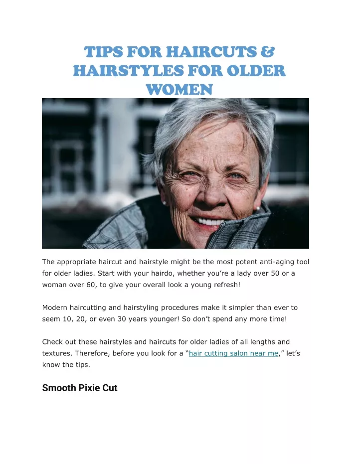 tips for haircuts hairstyles for older women