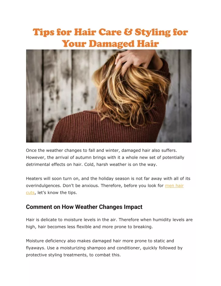 tips for hair care styling for your damaged hair