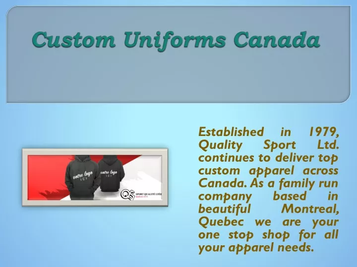 custom uniforms canada