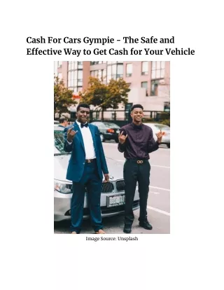 Cash For Cars Gympie - The Safe and Effective Way to Get Cash for Your Vehicle