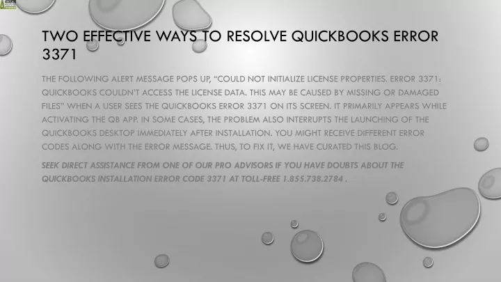 two effective ways to resolve quickbooks error 3371