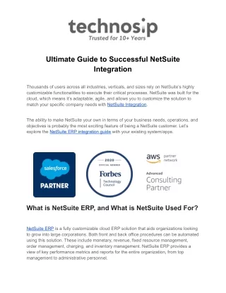 ultimate guide to successful netsuite integration