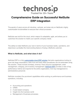 comprehensive guide on successful netsuite