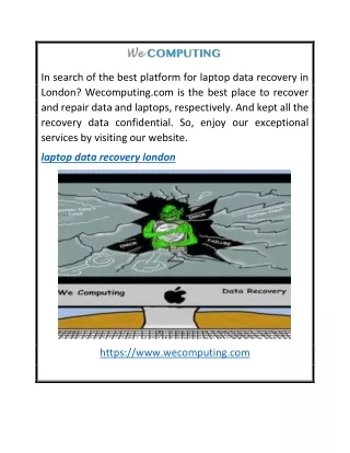 Laptop Data Recovery London  Wecomputing.com