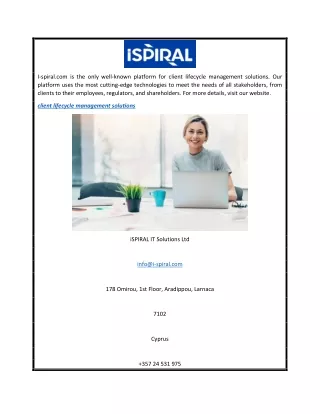 Client Lifecycle Management Solutions  I-spiral.com