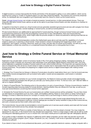 Just how to Plan a Online Funeral Service